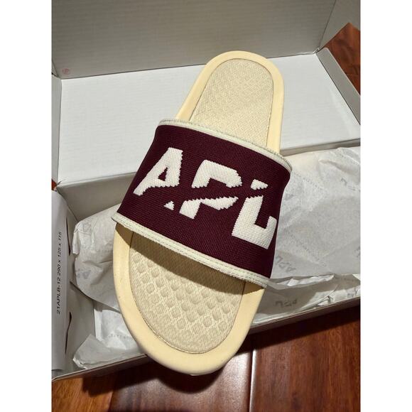New men’s APL techloom vanilla burgundy sea salt size sandals slides 8